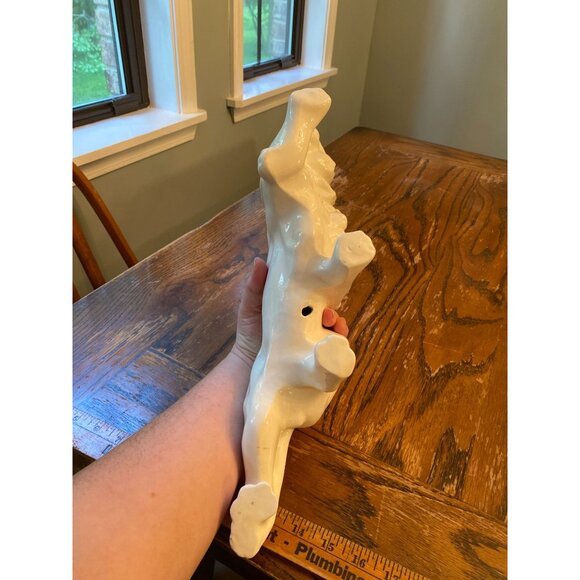 Vintage Ceramic Lion Figurine White Glossy Finish Handcrafted Decorative Piece 1 - Picture 6 of 11